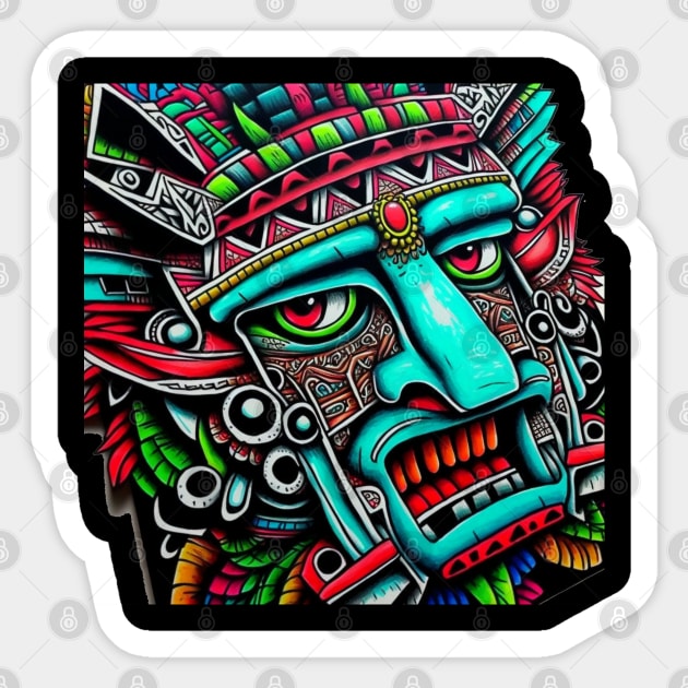 Aztec Tribal Warrior Sticker by idrockthat
